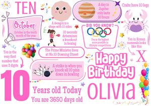 Personalised 10th Birthday Card for her, Daughter, Sister, Granddaughter, Niece