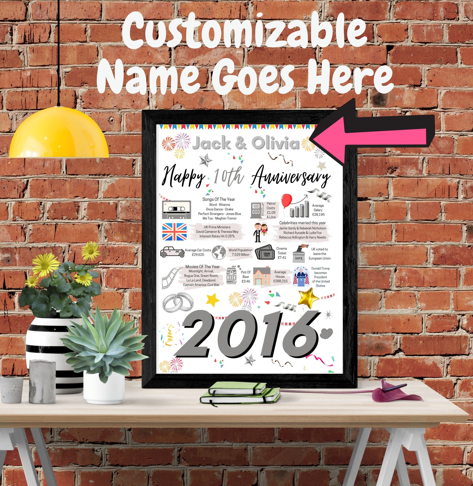 10th WEDDING Anniversary Present, 10 Tin WEDDING Poster