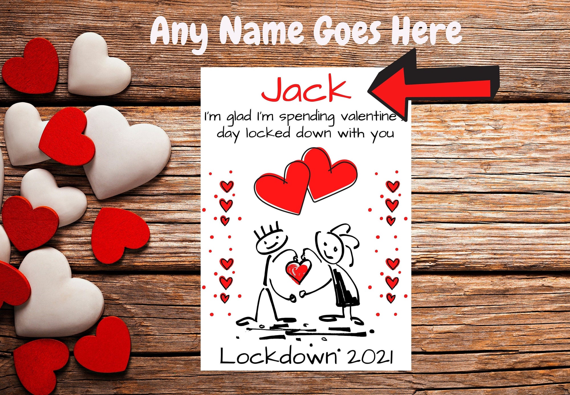 Personalised Valentines Card for Him, Husband Boyfriend fiancé Friend -  Any Name