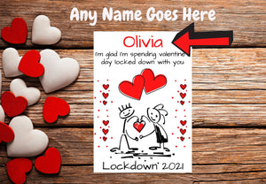 Personalised Valentines Card for Her, Wife Girlfriend fiancé Friend -  Any Name